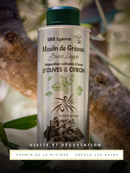 Le Moulin de Gréoux propose une préparation culinaire artisanale à base d'olives et de citrons 🍋