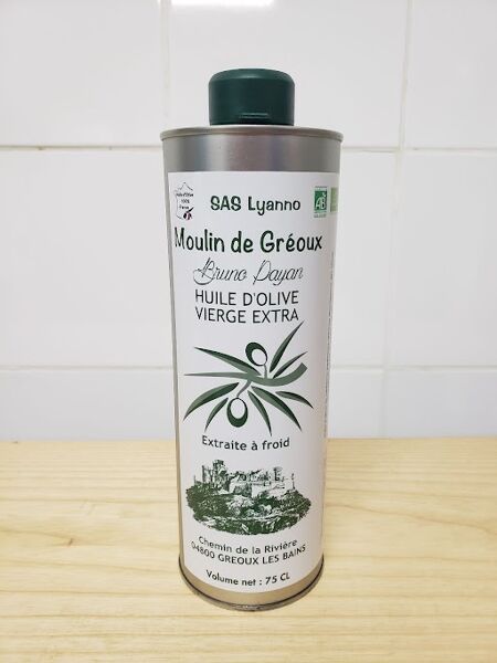 Huile d'olive vierge extra bio flacon en métal - 0.75L