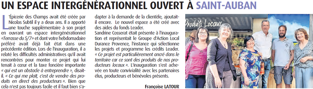 Parutions dans le journal Haute-Provence Info (HPI) en juin 2023