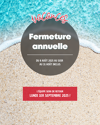 Fermeture estivale du cabinet