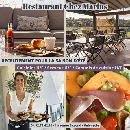 Le Restaurant Chez Marius recherche du personnel pour la saison d'été ☀