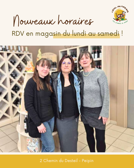 L’Etal des Paysans adapte ses horaires !
