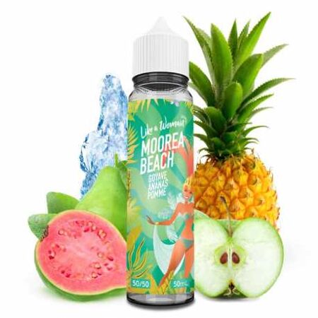 Eliquide Moorea Beach Like woman liquidéo  goyave ananas et pomme 50 Ml