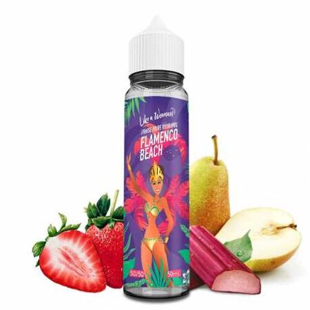 E-liquide  Flamenco Beach Like a Woman Liquidéo fraise mûre poire et rhubarbe 50Ml 