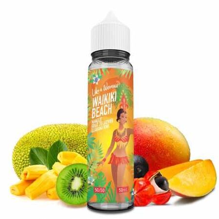 E-liquide Waikiki Beach Like a Woman Liquidéo Mangue Fruit du jacquier kiwi guarana 50Ml