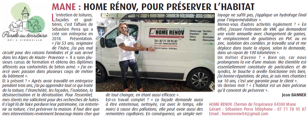 Parution dans le journal Haute-Provence Info (HPI) en octobre 2023