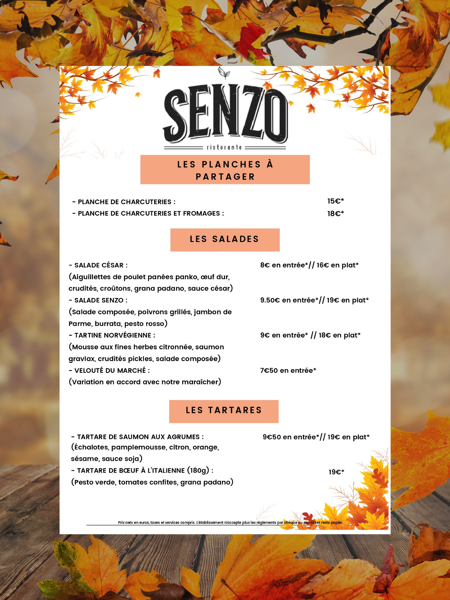 La nouvelle carte automne s’installe au Senzo 🍂