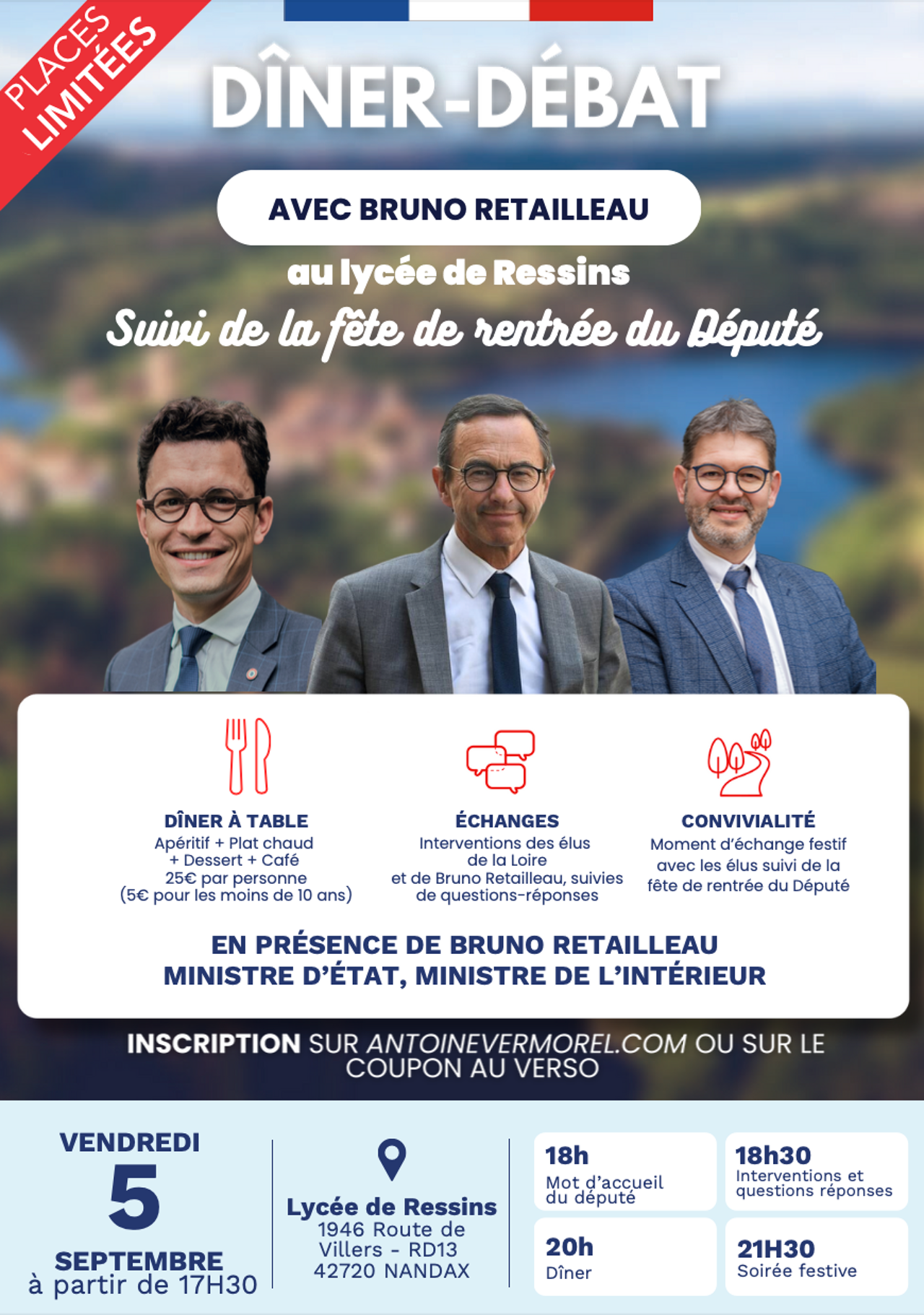 Diner débat le 5 septembre à Ressins