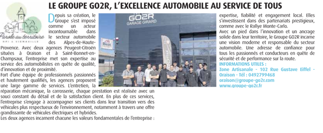 Parution dans le journal Haute Provence Info en février 2025