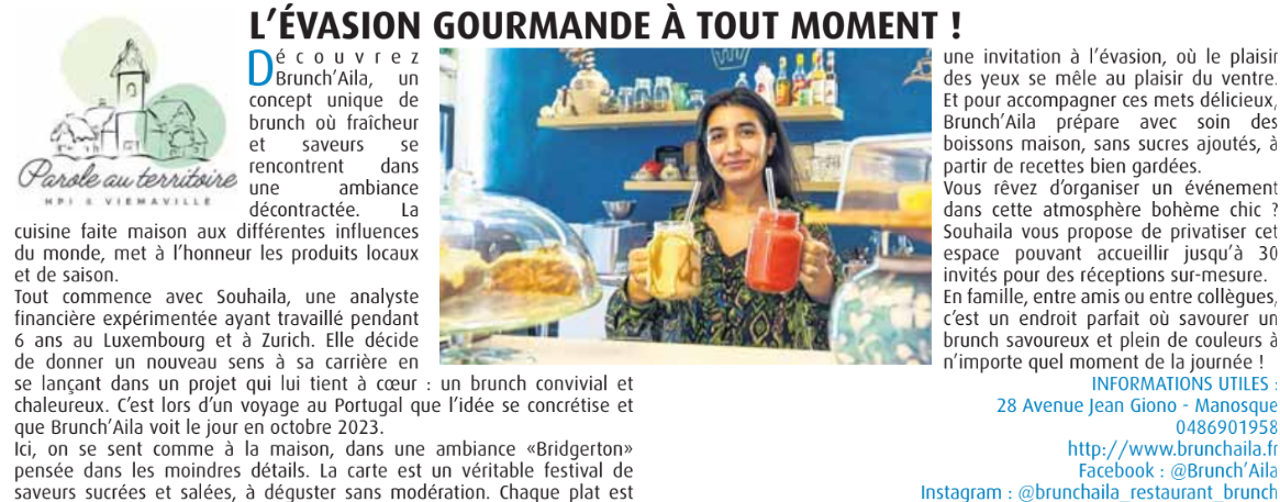 Parution dans le journal Haute Provence Info en mai 2024