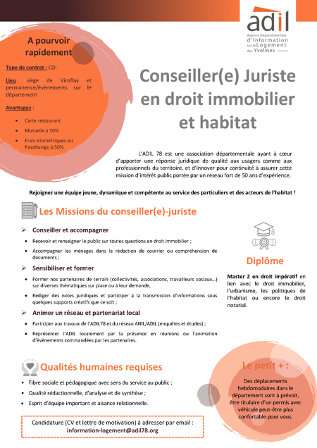 L'ADIL des Yvelines recrute