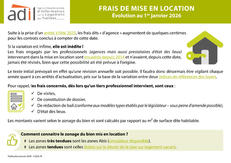 Frais de mise en location
