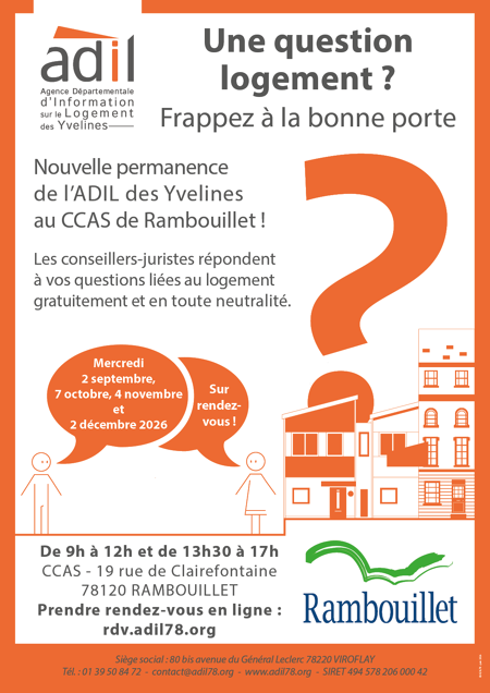 Nouvelle permanence de l'ADIL78 au CCAS de Rambouillet