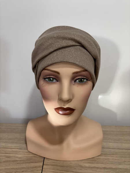 Turban set iva lurex beige pailleté