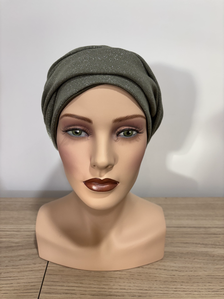 Turban set iva lurex vert pailleté