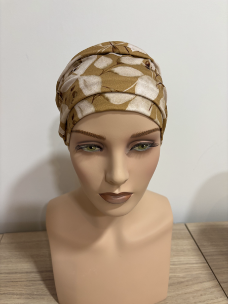 Turban Ella imprimé camel b817