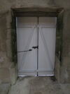 Volets pleins, lames sapin, structure chêne