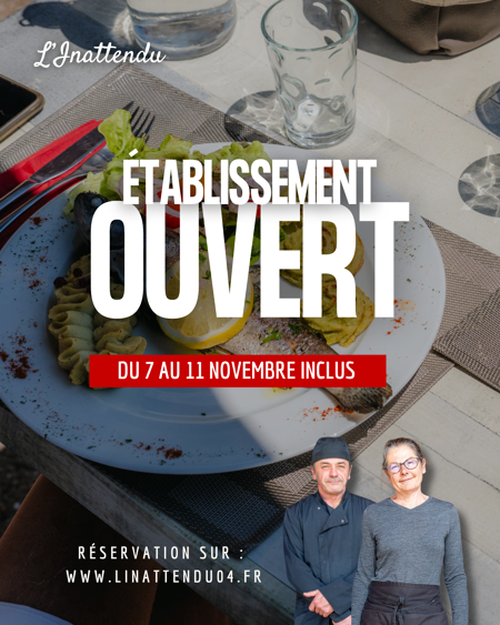 🍂 L’Inattendu ouvert du 7 au 11 novembre inclus !