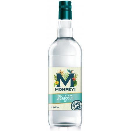 Rhum Blanc Agricole MONPEYI Guadeloupe 1L 40°