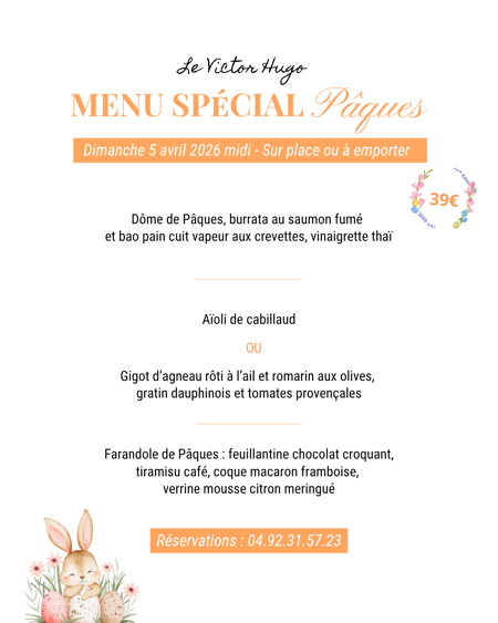 À l’occasion de Pâques, le restaurant propose un menu spécial !