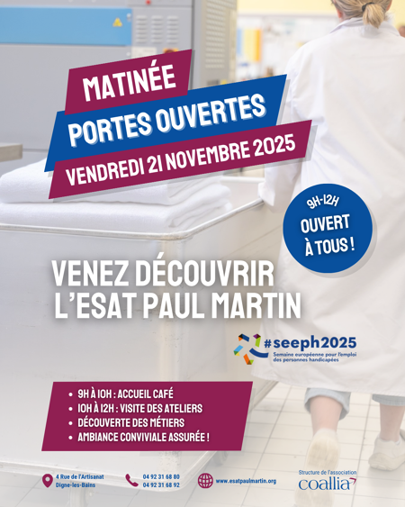 Les portes de l’ESAT Paul Martin s’ouvrent pour une matinée dédiée à la découverte, à la rencontre et à l’inclusion.