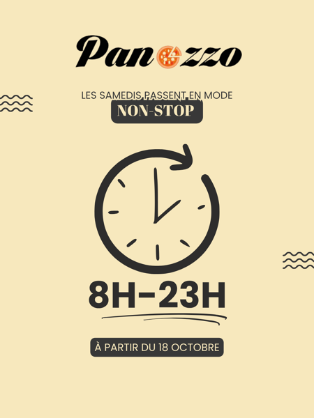 À partir du 18 octobre, Panozzo ouvre ses portes toute la journée, de 8h à 23h tous les samedis 🍕