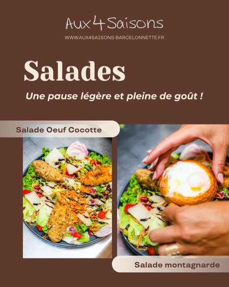 Salades colorées et savoureuses