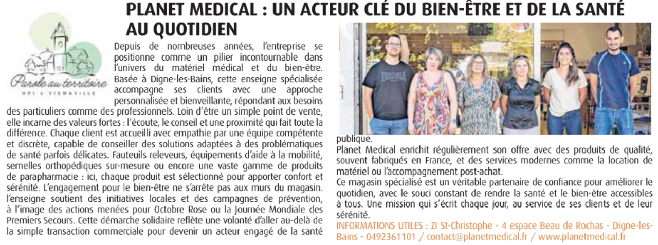 Parution dans le journal Haute Provence Info en février 2025