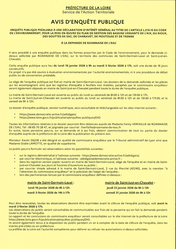 Avis d'Enquête Publique