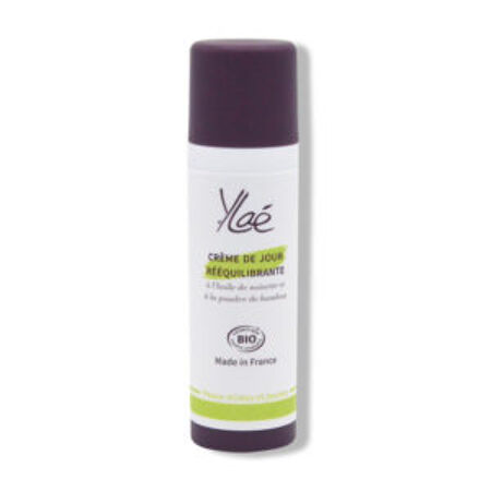 CREME DE JOUR REEQUILIBRANTE Ylae, à l'huile de noisette et à la poudre de bambou