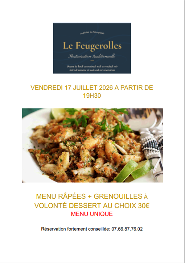Soirée Grenouilles à volonté