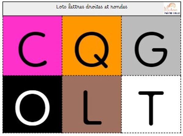 Loto lettres droites et rondes