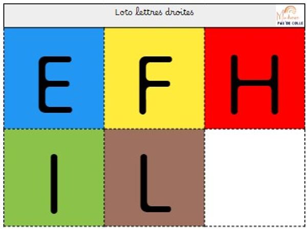 loto des lettres droites