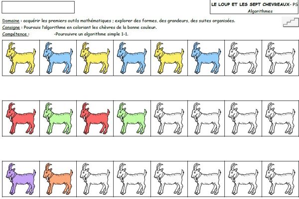 Algorithmes chevreaux : fiche élève