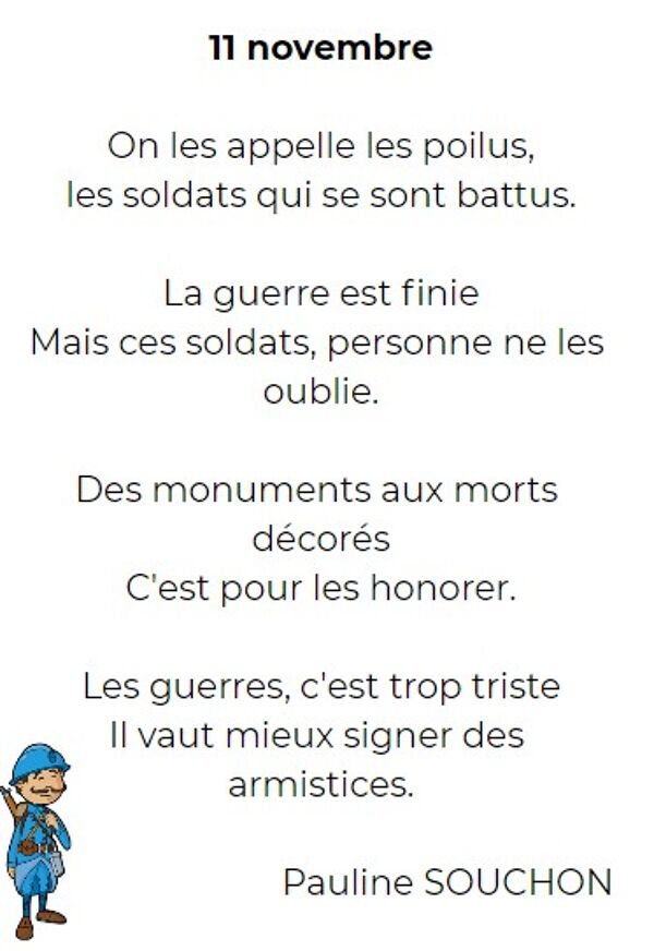 Poème 11 novembre
