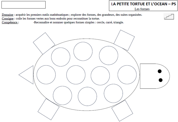 La petite tortue et l'océan : formes géométriques