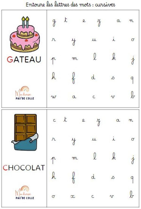 Les lettres des mots
