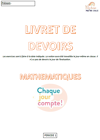 Chaque jour compte : livret de devoirs