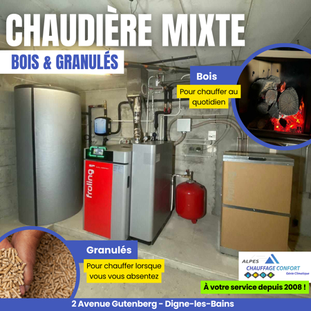 Chaudière mixte Bois/granulés