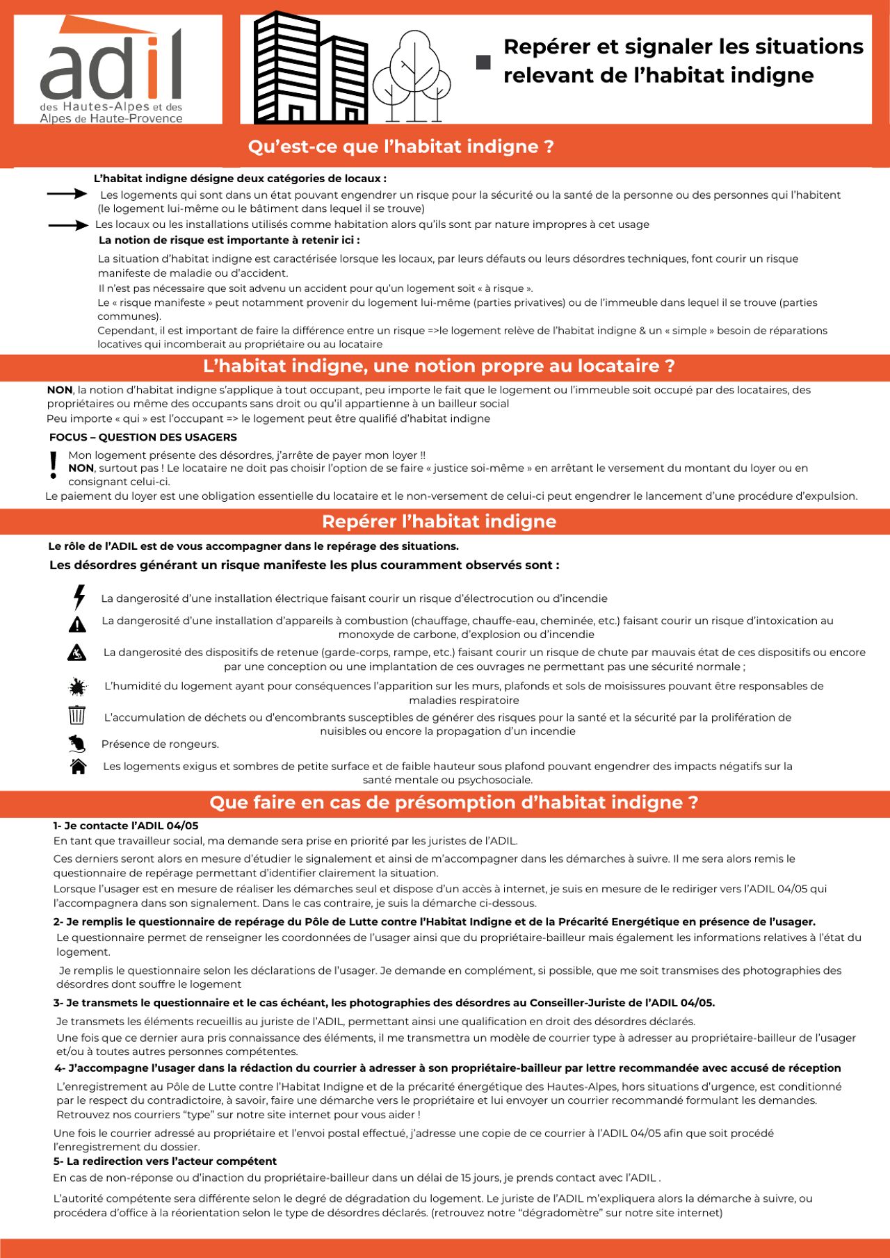 Repérer et signaler les situations relevant de l'habitat indigne