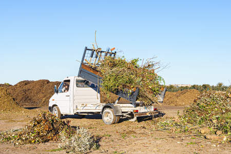 Déchetterie PRO : déchargement des Déchets Verts BRUT