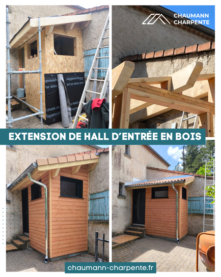 Extension en bois du hall d’entrée