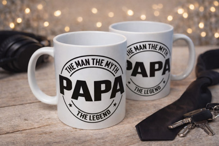 ☕ Mug blanc « Papa – The Man, The Myth, The Legend »