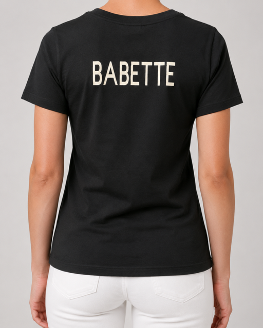 t shirt noir prénom dos