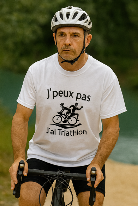 T-shirt homme "J’peux pas, j’ai triathlon"