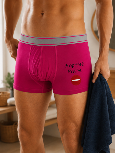 Boxer homme personnalisé « Propriété Privée » 😏❤️