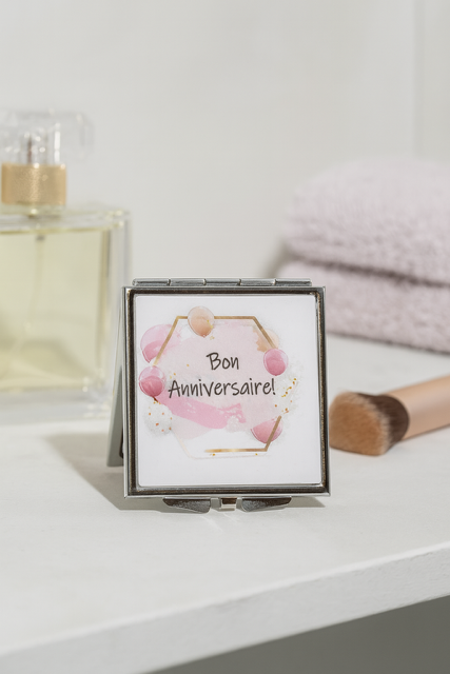 Miroir de poche "Bon anniversaire" 