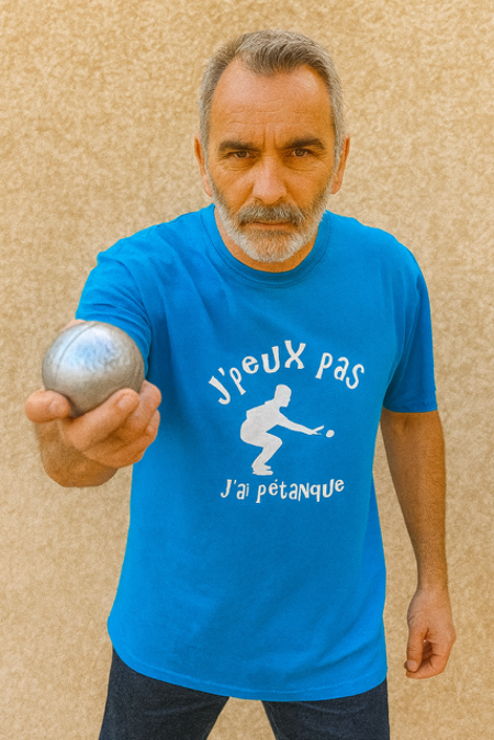 T-shirt homme "J’peux pas, j’ai pétanque" 