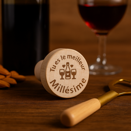 🍾 Bouchon de bouteille en liège « Tu es le meilleur millésime »