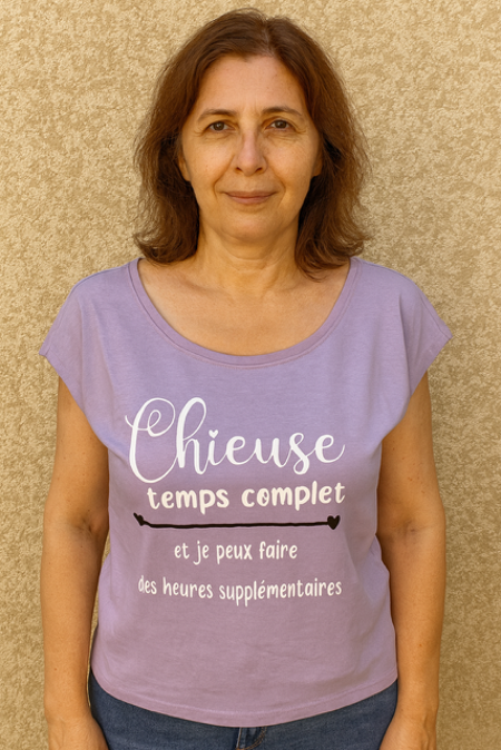 T-shirt Femme "Chieuse a temps complet et je peux faire des heures supplémentaires"
